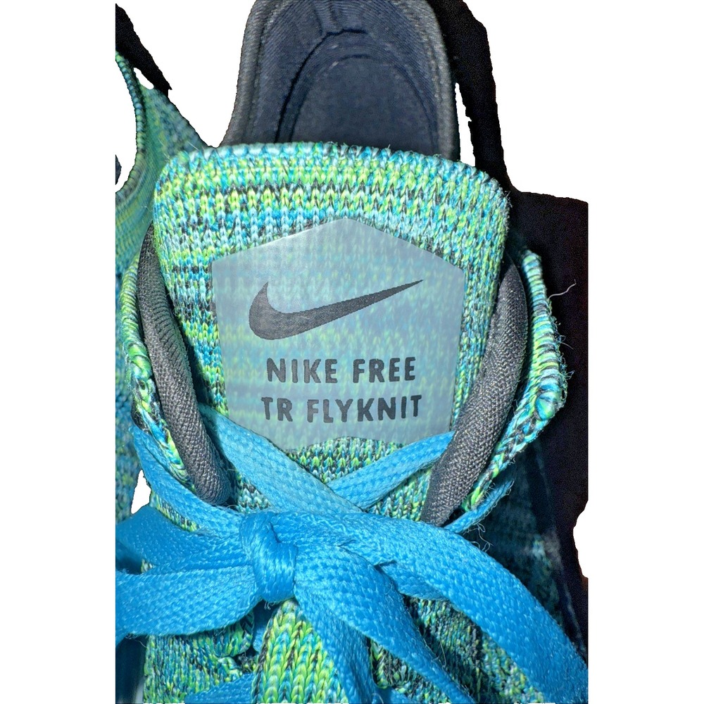 Nike Free TR Flyknit Training Shoes - Women Size 10.5 Green‎ Blue Athletic Shoes - Picture 2 of 10